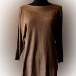 Chico's Chico’s 0 Women’s Brown Boat Neck Sweater 3/4 Sleeve Cashmere Blend S Photo 0