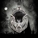 Bat Black Faux Gemstone Open Finger Adjustable Ring Silver Plated Faux Fashion J Photo 1