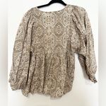 Banana Republic  baby doll long sleeve Boise paisley print neutral size small Photo 2