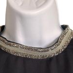 ZARA EUC  Flowy Layered top with Jewel Collar in Black - Size Large Photo 5