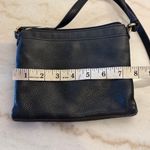 Michael Kors Black Leather Crossbody Bag MK Logo Gold Tone Adjustable Strap Photo 5