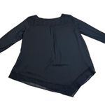 Jones New York Crewneck Tunic Top Size 14 Mixed Media Asymmetrical Hem Career Photo 1