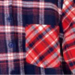 Nordstrom  Cotton Plaid Red & Blue Button Down Shirt(Size Medium) Photo 2
