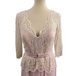 Jenny Packham Dress 8 Blush Lace Peplum Maxi Gown New Photo 3