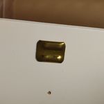 MCM Vinyl Handbag Vintage 1950s White Red Turn Lock Closure Handle Storage Case Photo 11