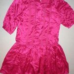 Juicy Couture New  Dress $498 Sleeves Womens 4 NWT Bright Pink Polka Dots Silk Photo 0