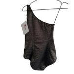 Lisa Marie Fernandez Arden One Shoulder‎ Metallic Swimsuit Black 4 (US 8–10) Photo 4