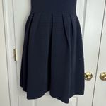Valentino Garavani Valentino Ribbed Cutout Bow Dress Size Medium in Navy blue fit & flare Photo 4