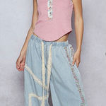 POL -Jogger pants in double gauze, embroidery detail Photo 0