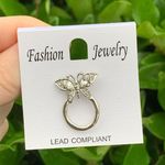 NEW Silver Color Butterfly Pin w/ Rhinestones Fashion Jewelry Lead Compliant Photo 0