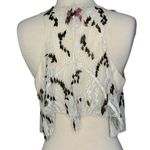 ARROGANT CAT Lace Charm Gold Embellished Jingling Leafs Rave Club Vest Size XS/S White Photo 6
