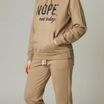 Women’s Casual Lounge Set Hoodie Joggers Tan L Size L Photo 0