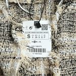 ZARA Office Siren Academia Plaid Boho Fringe Deadstock Gold Button Work Dress S Photo 8