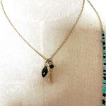 Blue and black double chain long necklace Photo 1
