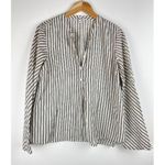 Madewell  Brighton Striped Popover Tunic Shirt with Flare Bell Sleeves - Size M Photo 1