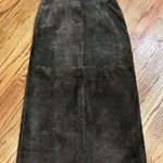 st. john's bay  Suede Maxi  Skirt Womens 12 Green Leather Lined Straight Photo 0