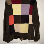 Christopher & Banks Vintage Size Small Chocolate Brown Patchwork Sweater Photo 7