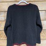 Vtg Victoria Jones Christmas Sweater Womens Petite Med Candy Cane Beaded Holiday Black Size undefined Photo 1