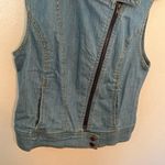 Forever 21  Sleeveless Asymmetric Zip Denim Vest Photo 3