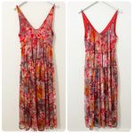Free People Julianna Maxi Dress Red Cherry Floral XS Photo 2