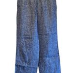 Talbots Pants Womens 2 Petite Linen Wide Leg Casual Blue White Striped beach Photo 0