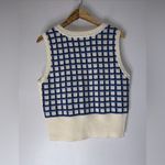 Talbots  Blue Plaid Textured Shell Vest Large Photo 1