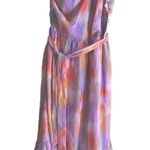 AQUA Midi Dress One Shoulder Flutter Sleeve Medium Womens Garden Party Chic Photo 0