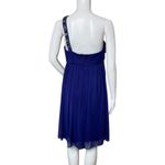 XScape  Dress Womens 10 Purple Shift‎ Beaded One Shoulder Formal Party Black Tie Photo 3