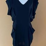 Y2K unique Black Sculptural Pagoda Sleeve Origami Puff Shoulder dress, size S Photo 0
