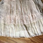 Nissa Cream Silk Lace Ruffle Sleeveless Dress NWT Tan Size 4 Photo 2