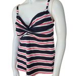 Pure Paradise Pink, Black, & White Striped Tankini Top (38D) Pink Size undefined Photo 0