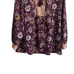 Dip Brand Women Tunic Top XL Maroon Babydoll Floral Boho Festival‎ Peasant Red Photo 7