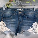 Love, Fire Love Fire Denim Jean Shorts Stretchy Womens 0 Crochet Lace Photo 11