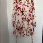 Tinsel Floral Dress with Red and Green Accents Pink Photo 5