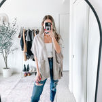 Halogen Nordstrom 100% Cashmere Oatmeal Open Short Sleeve Cardigan Photo 6