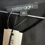 PaperMoon  Sheer Knit Keyhole Tunic Top Size 2X Black Modest Capsule Wardrobe NWT Photo 3