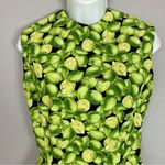 Handmade  Top Fruit Print Limes Sleeveless Darts‎ Zip-Back Retro Fit Green Zip-Up Photo 3