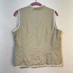 Talbots  VTG Linen Blend Sleeveless Wrap Top & A-Line Skirt White Trim Set Wmn 14 Photo 11