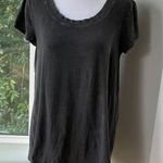 Cable & Gauge  Distressed Black Open Back Loose Fit Tee Size Medium Photo 0