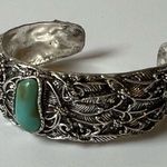 Silver and Turquoise Cuff Bracelet Western Accessory Photo 4