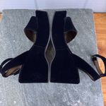 DKNY Black Velvet Platform Wedge Heels Ankle Strap Buckle Size 9 Bratz Y2K Photo 5