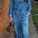 Free People  We The Free Denim Jumpsuit Photo 0