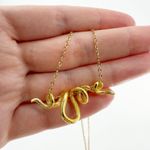 Snake Necklace Gold Serpent Necklace Gothic Necklace Gold Snake Necklace Photo 3