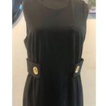 Cache Day Event Dress New Lined Stretch LBD Pleated Front 2 Gold Buttons Sz 10 Photo 1