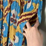 Oliphant Midi Dress with Puff Sleeves and Floral Pattern Patola Mustard Yellow Photo 2