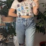 Topshop Editor Distressed Denim Light Wash Jeans Ankle Size 32 Photo 0