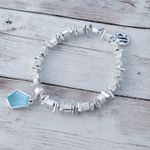 Bomb Party Silver Tone & Blue Single Bracelet Photo 8