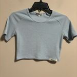 ECHT Comfort Short Sleeve Active Ribbed Cropped Stretch Tee Baby Blue Size Small Photo 1