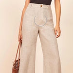 Reformation  Beck Linen Pants Wide Leg Raw Hem Women’s Size 8 Photo 0