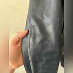 Gianni Bini  Distressed Blue Leather Moto Jacket Women’s Size XS Photo 11